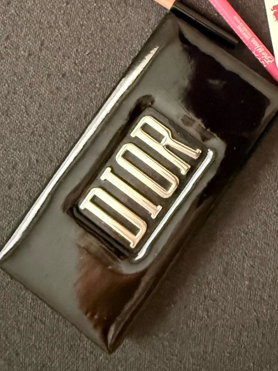 Dior Other - Dior Black Patent Cosmetic Pouch with Pink Makeup Accents